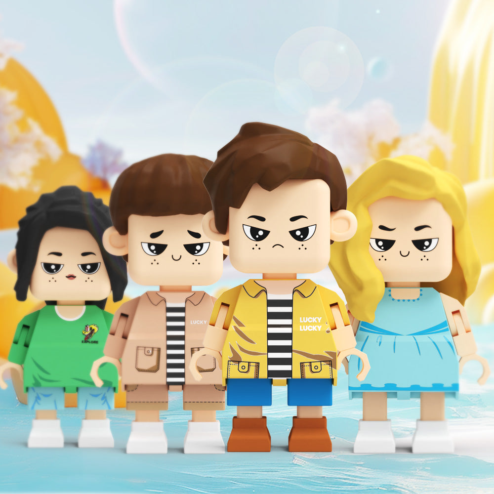 Fully Customizable Cute Giant Minifigs Personalized Full-Body Brick Figure Gift for Girl