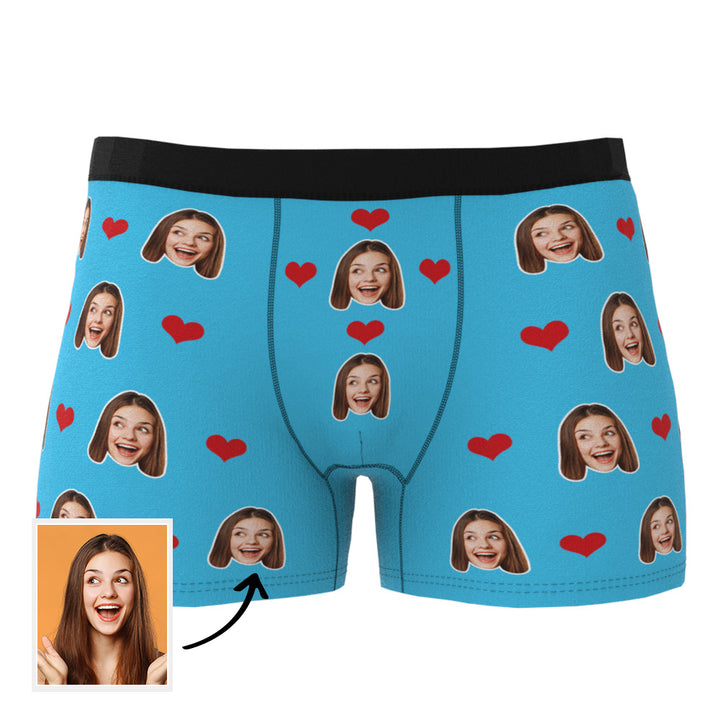 Custom Heart Face Boxer Briefs Men's Underwear with Package