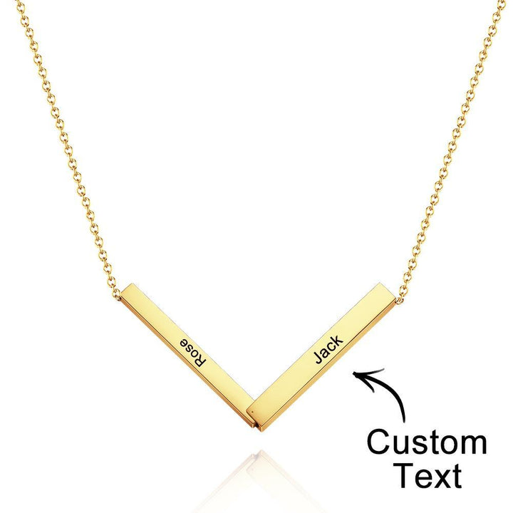 Custom Engraved Necklace Folded Bar Necklaces Unique Gift for Women