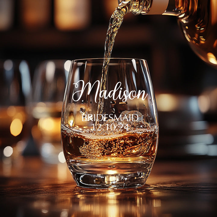 Personalized Name Red Wine Glass Bridal Party Gifts