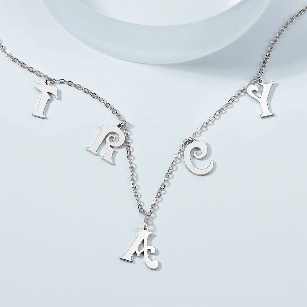 Personalized Sterling Silver Letter Initials Necklace Name Jewelry Necklaces