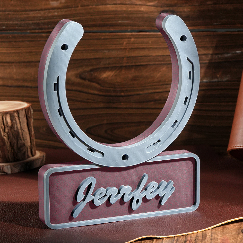 Personalized 3D Horseshoe-shaped Stable Door Name Plate Gift for Horse Lovers Farmers