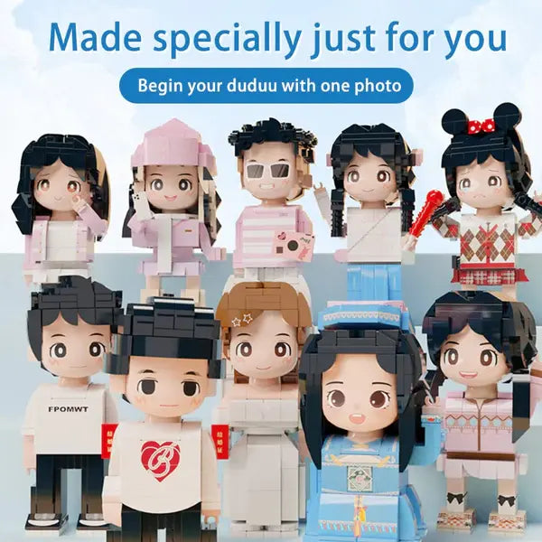 Full Body Customizable 1 Person Birthday Girl Duddu Brick Figures Small Particle Block Toy Gift For Birthday
