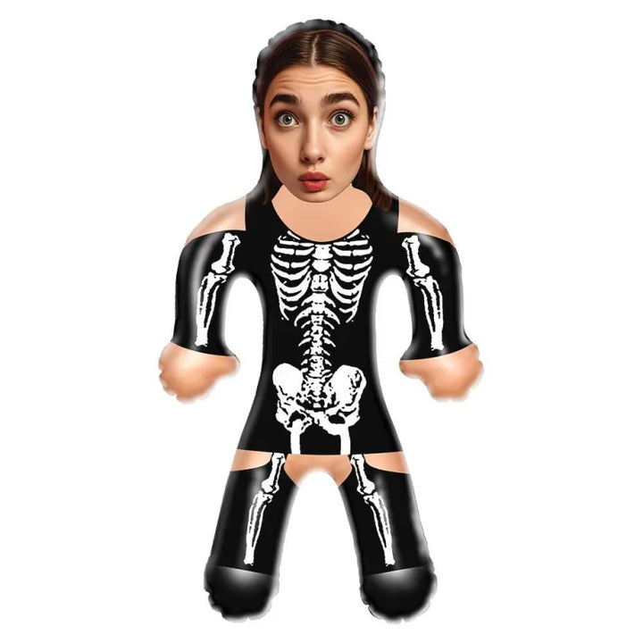 Custom Face Skeleton Lady Blow Up Dolls Funny Inflatable Balloon Custom Air Doll for Party Favors Horror Halloween Gifts