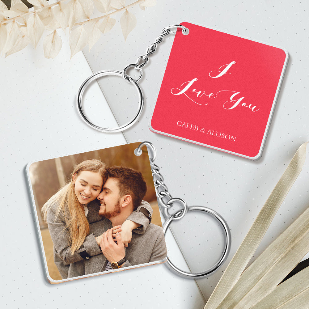 Custom Double Sided Photo Keychain 5 Colors For Keychain For Her