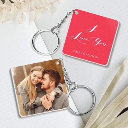 Custom Double Sided Photo Keychain 5 Colors For Keychain For Her