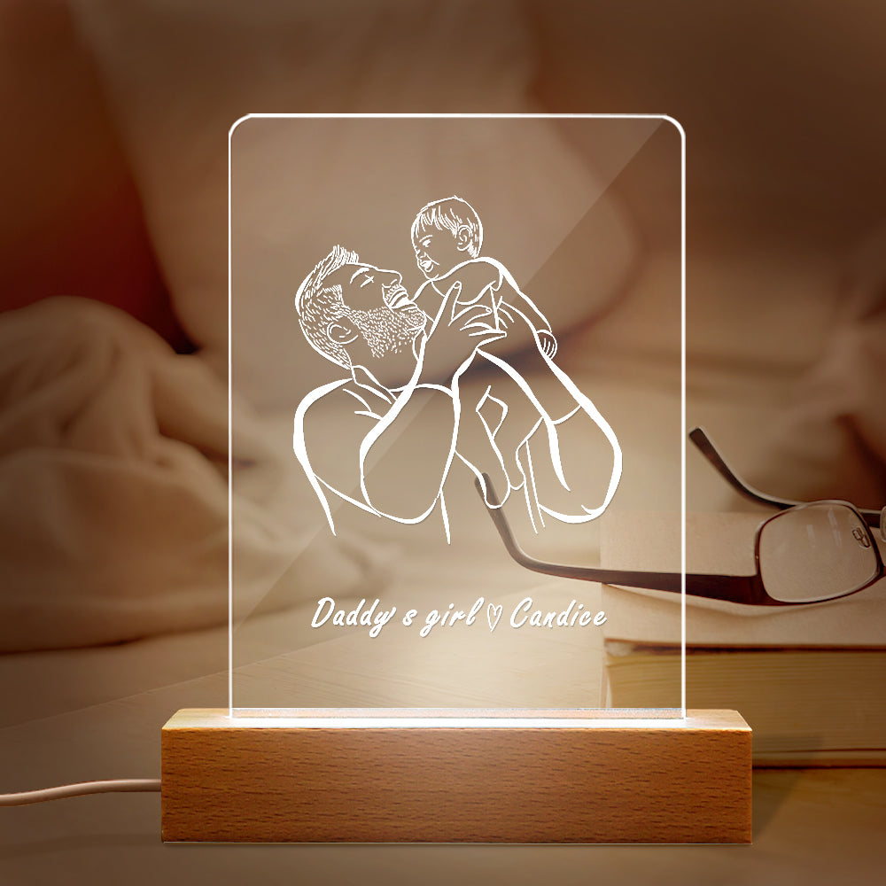 Daddy's Girl Desk Lamp Personalized Name Night Light Father's Day Gift