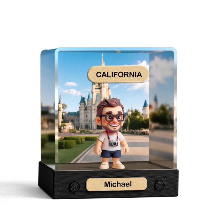Custom 3D Mini Figure From Your Photo Personalized Background Toy Figure with Acrylic Box Decoration Gifts For Him/Her