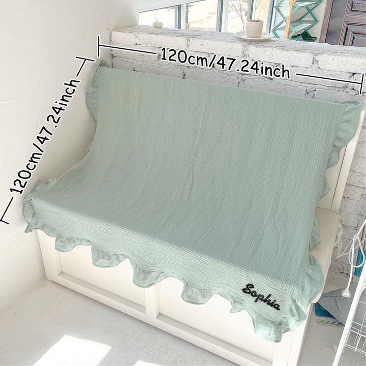 Personalized Baby Swaddle Blanket Custom Muslin Blanket with Embroidered Name Gift for Baby