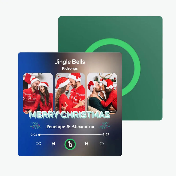 FridgeBeats Frameless 4.0 Custom 3 Photos Music Fridge Magnet FridgeBeats Pro Supports Bluetooth Connectivity Christmas Gifts