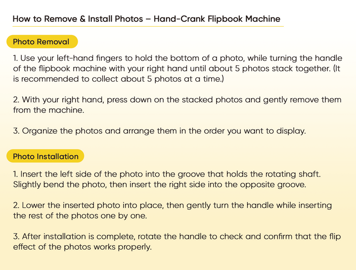 Custom 16 Photos Music Flipbook Frame Animation Machine Detachable Photos Mechanical Hand-cranked Photo Album