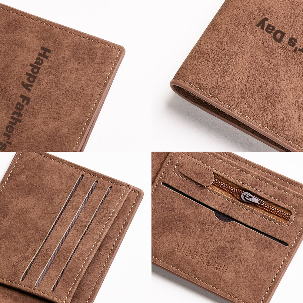 Personalized Photo & Message Wallet – Custom Engraved PU Leather Wallet Birthday Gift Father's Day Gift Christmas Gift
