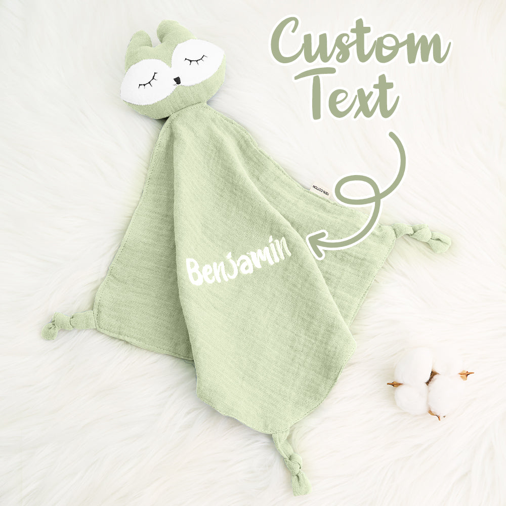 Personalized Soothe Towel Bibs Soft Sleeping Doll Towel with Embroidered Name Gift for Baby
