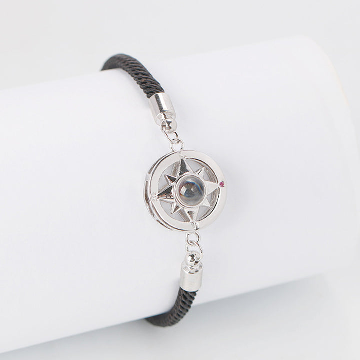 Personalized Round Eight-pointed Star Projection Necklace