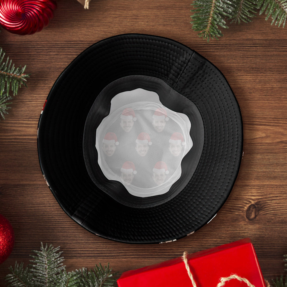 Custom Christmas Bucket Hat Personalized Face Unisex Fisherman Cap