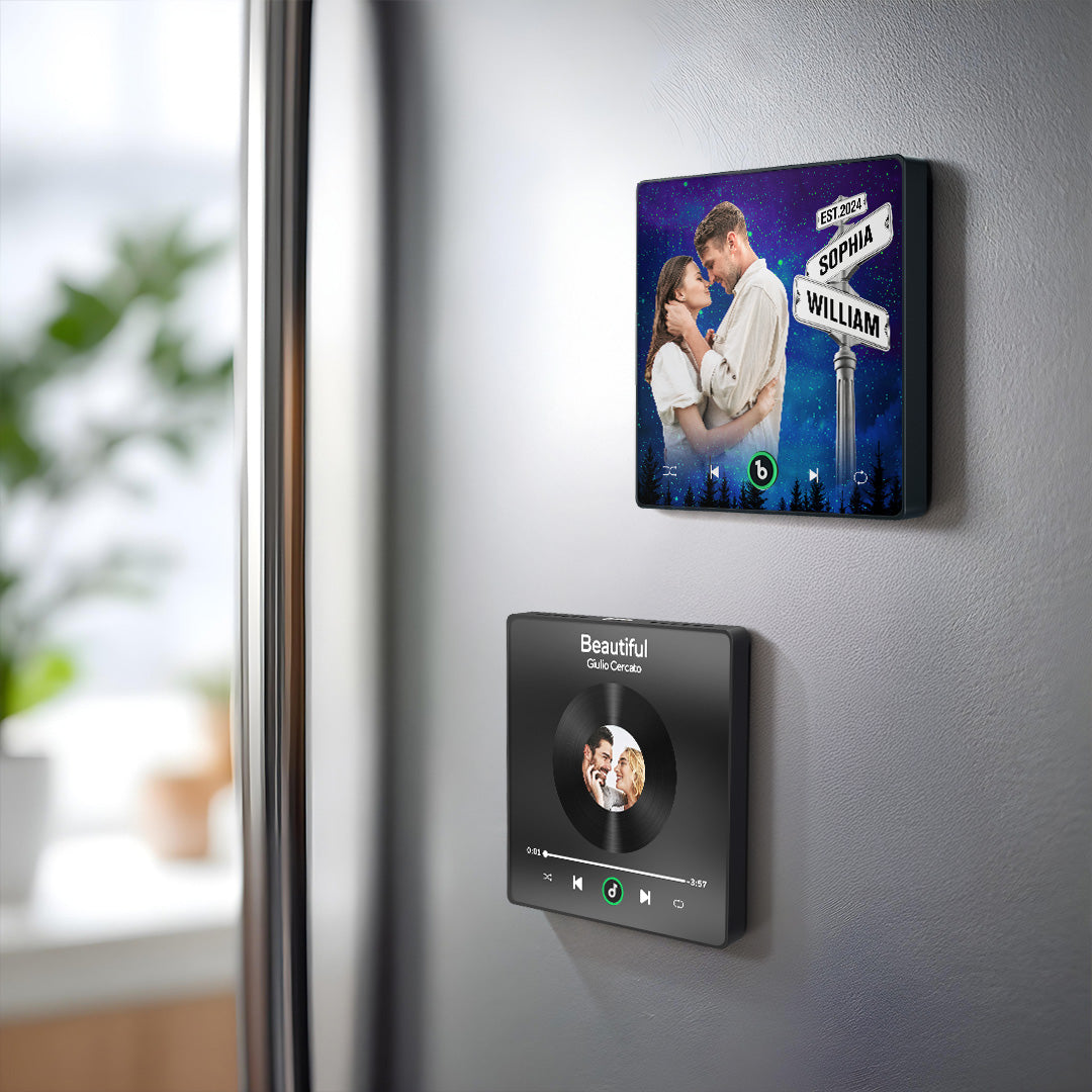 FridgeBeats Framed New 4.0 Upgrade Custom Music Fridge Magnet Street Sign Style Fridge Magnet Gift for Lover