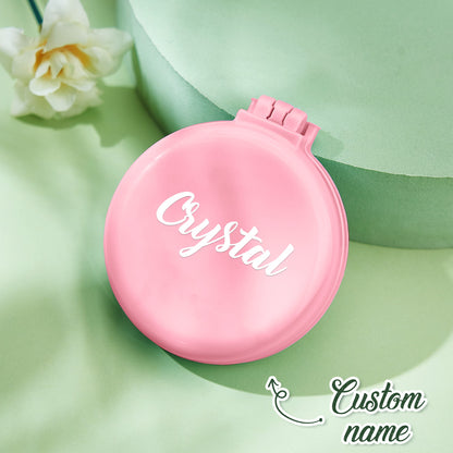 Personalized Cushion Mirror Comb with Name Foldable Mirror with Hair Brushes Birthday Wedding Gift for Her
