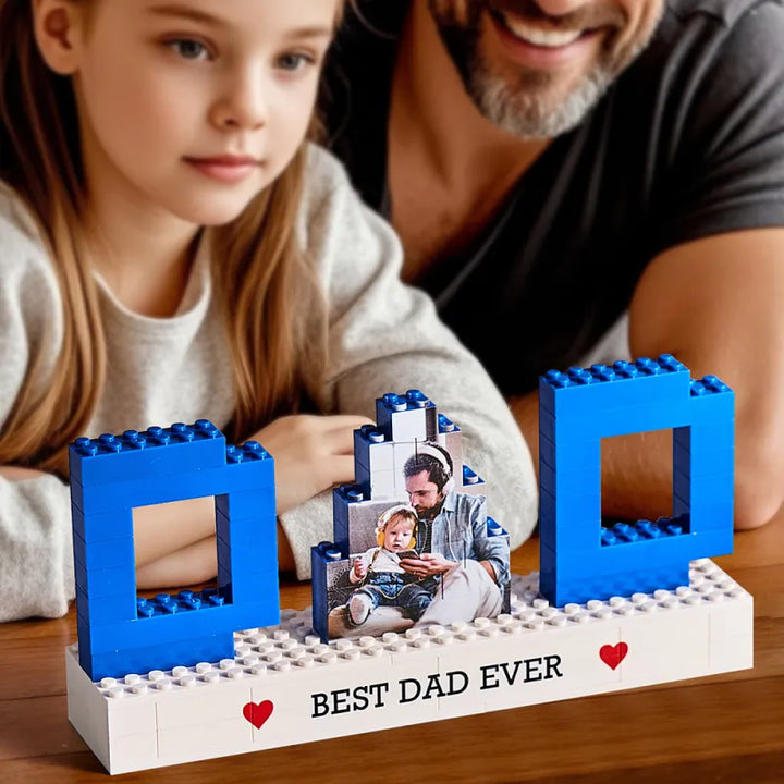 Personalized Dad Photo Building Brick Puzzles Custom Text Photo Block Father's Day Gifts