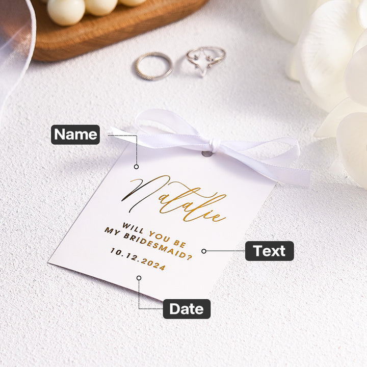 Personalized Bridesmaid Proposal Cards 5PCS Foiled Bridesmaid Cards Wedding Card for Her