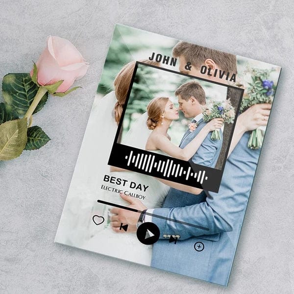 Custom Music Code Plaque Music Keychain Long Distance Relationship Gifts For Couple