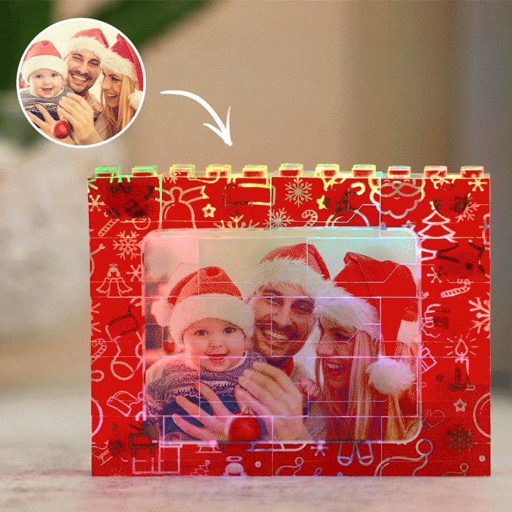 Custom Photo Building Brick Light Up Building Bricks Multicolor LED Light Brick Gift for Him
