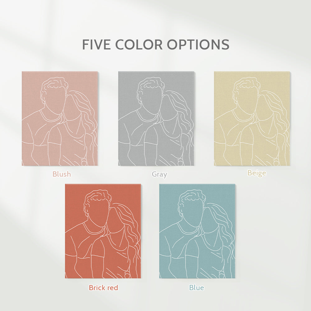 Custom Line Art Photo Portrait Canvas GIfts for Him, Her