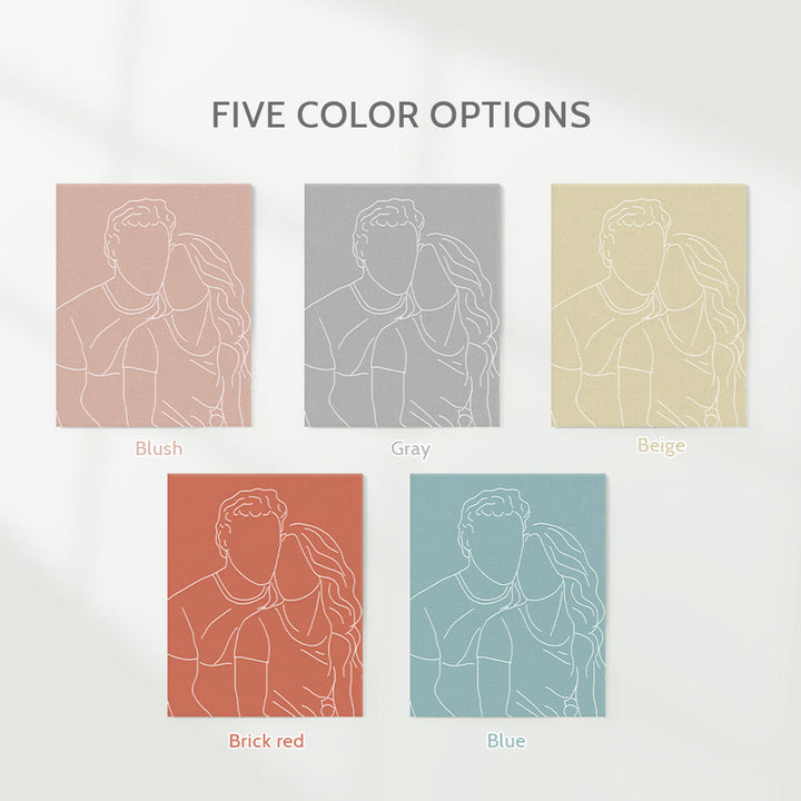 Custom Line Art Photo Portrait Canvas GIfts for Him, Her