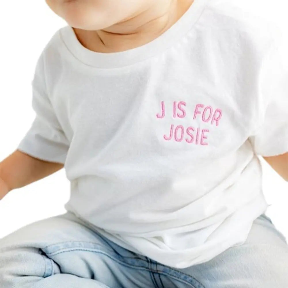 Personalized T-Shirt with Embroidered Name Gift for Kids