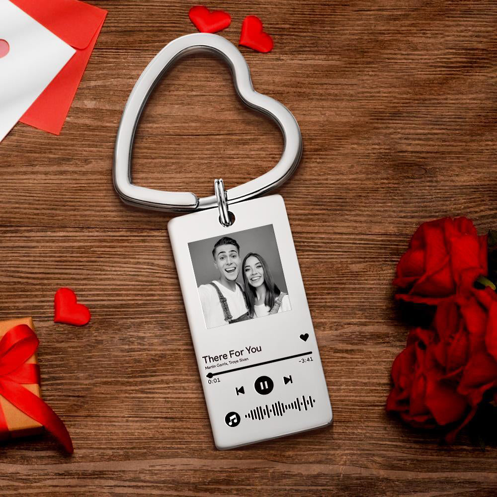Custom Photo Scannable Code Keychain Music Keychain-Best Gifts
