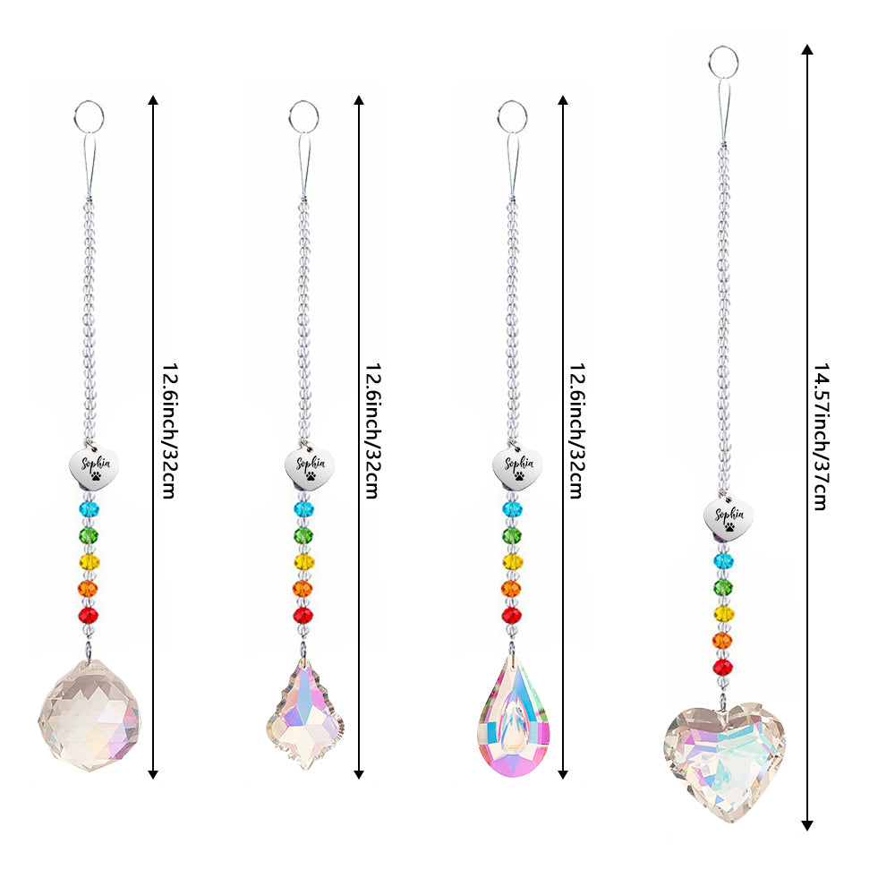 Custom Rainbow Suncatcher Pet Memorial Crystal Rainbow Bridge Gift for Pet Lovers