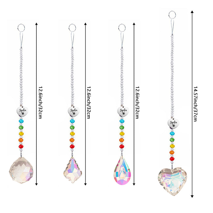 Custom Rainbow Suncatcher Pet Memorial Crystal Rainbow Bridge Gift for Pet Lovers
