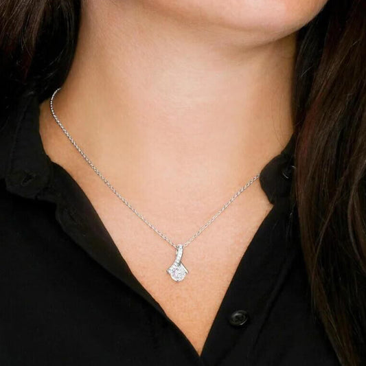 Personalized Message Card with Diamond Necklace Birthday Gift for Wife