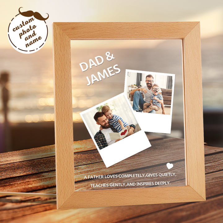 Father's Day Gift Night Light Custom Name and Photo Night Lamp for Dad