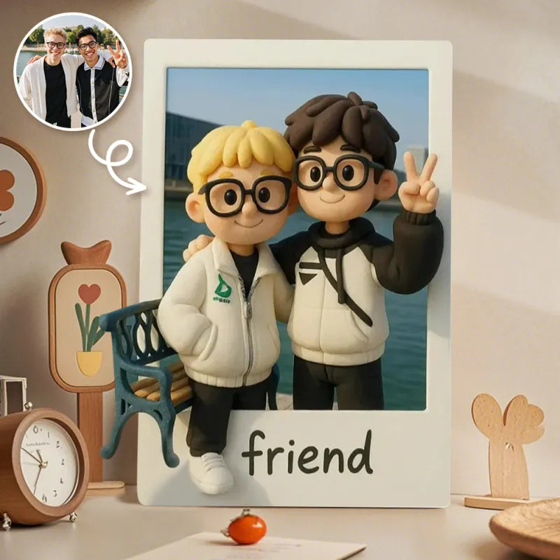 Custom 3D Acrylic Travel Photo Fridge Magnet with Text Anniversary Gift