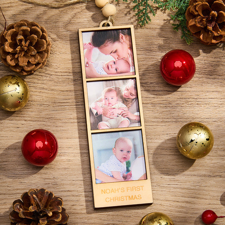 Personalized Photo Christmas Ornament Wooden Frame Ornament for Christmas Gifts