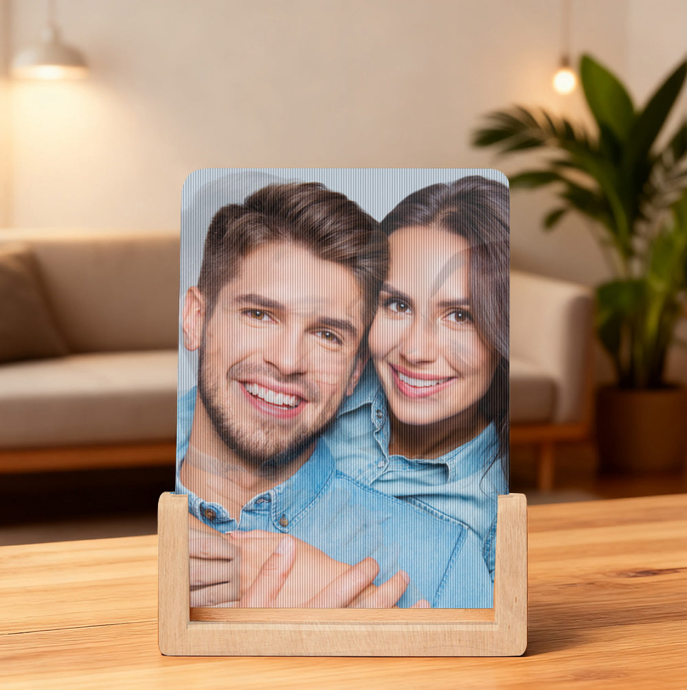 Personalized Lenticular Photo Frame – Custom 2-Image Flip Frame Birthday or Anniversary Gift