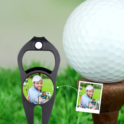 Custom Photo Golf Ball Marker Bottle Opener Golf Fork Ball Marker for Golf Practice