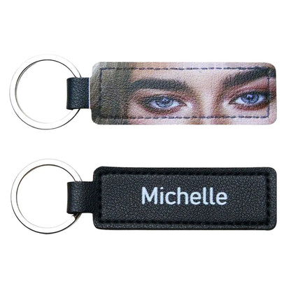 Custom Colored Eyes Keychain PU Leather Keychain Gift