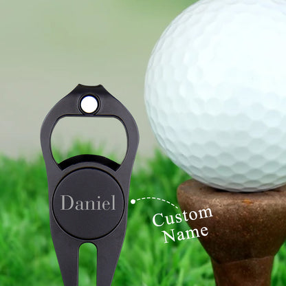 Custom Name Golf Ball Marker Personalized Bottle Opener Multipurpose Golf Fork Ball Marker