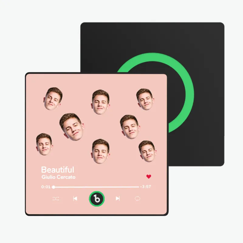 FridgeBeats Framed Custom Music Fridge Magnet Custom Face Colorful Album Fridge Magnet Music Wall Photo Sticker Gift for Couple