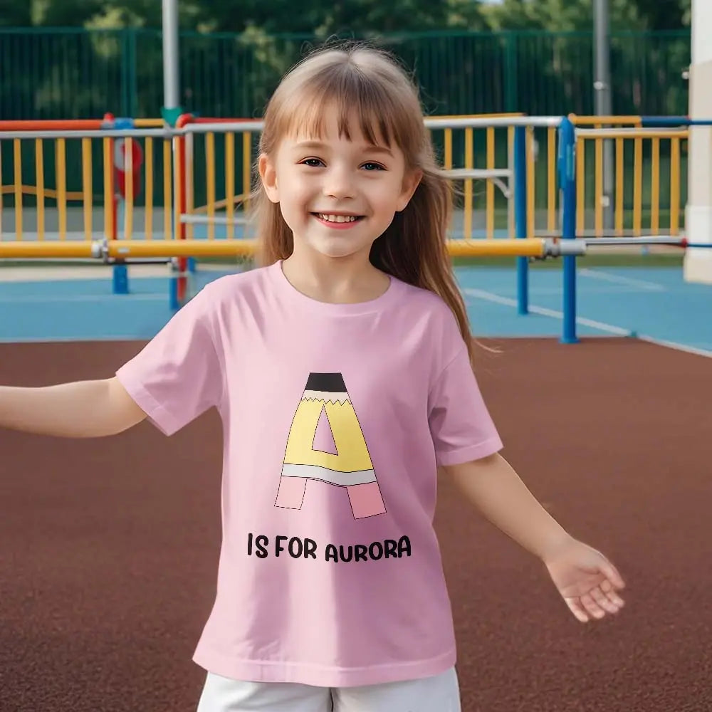 Personalized Back to School Pencil T-shirt First Day of School Shirt Gift for Kids