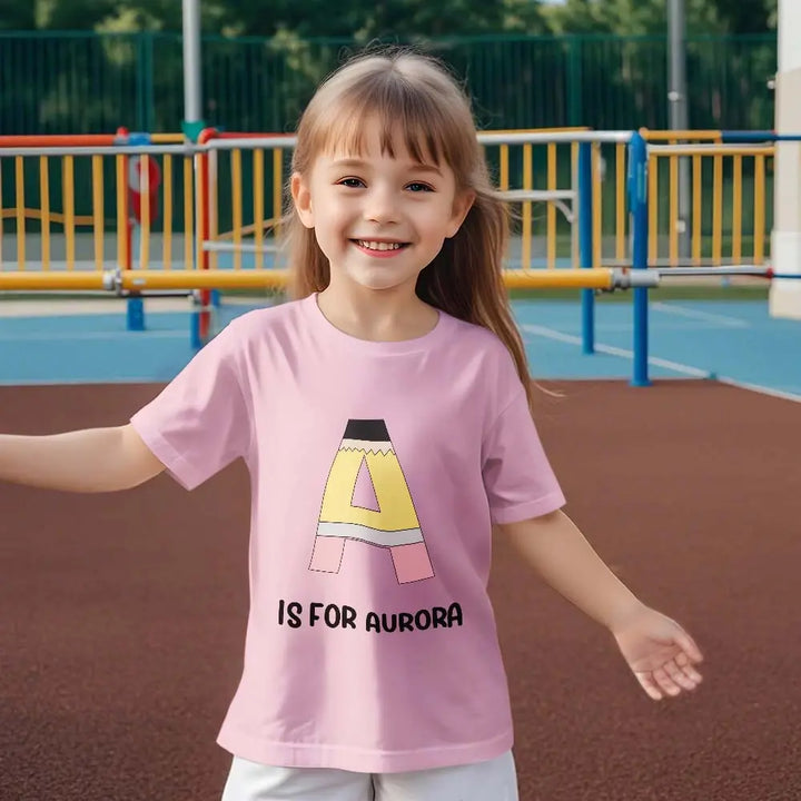 Personalized Back to School Pencil T-shirt First Day of School Shirt Gift for Kids