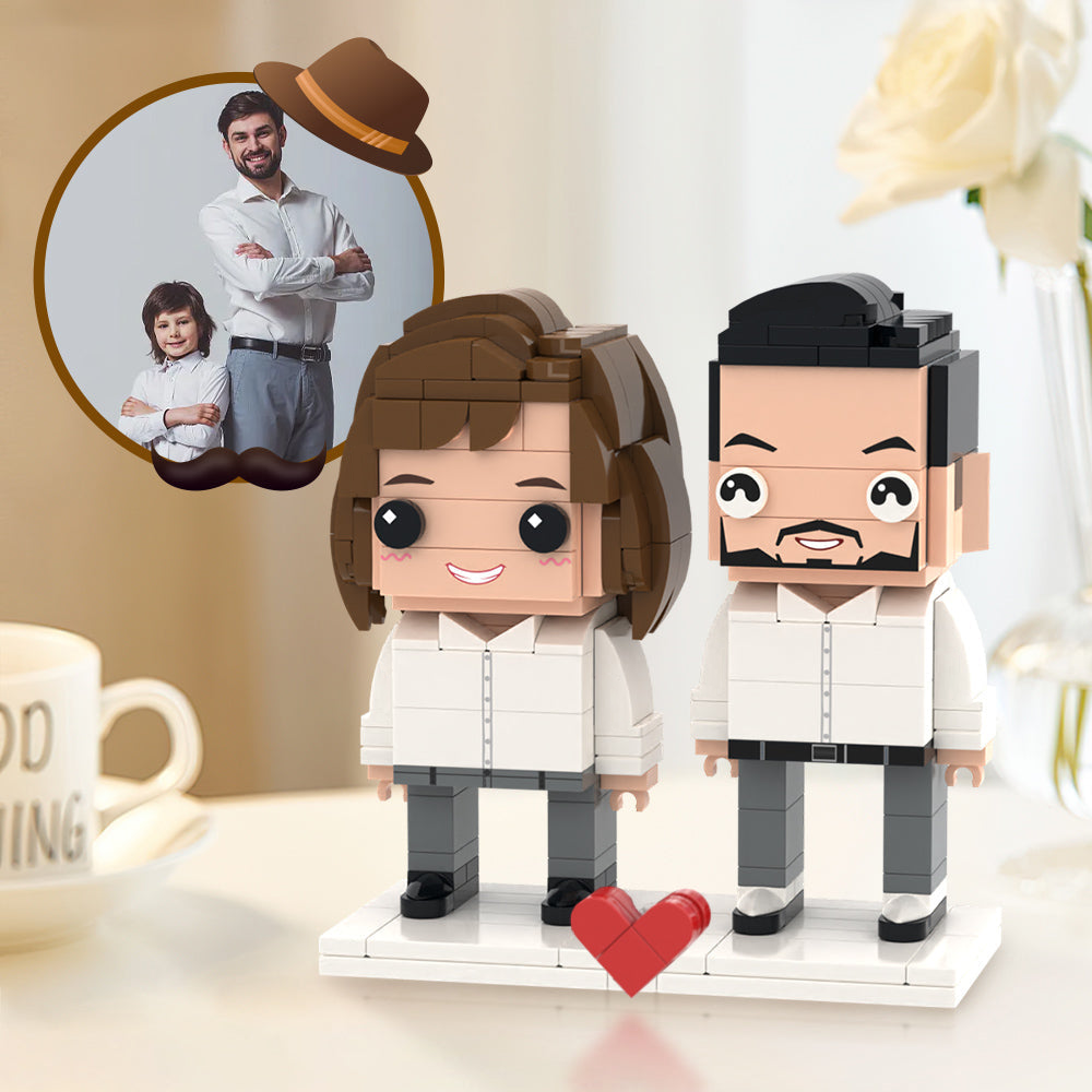 Surprise Gifts for Father Full Custom 2 People Brick Figures Custom Brick Figures Small Particle Block Toy