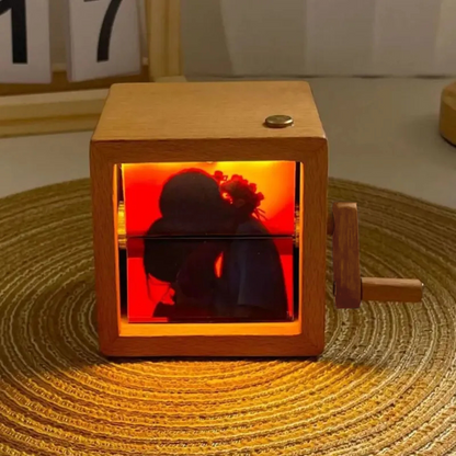 Custom Halloween Photo Flipbook Frame Animation Machine Hand-cranked Detachable Photos Flipbook Box Photo Album with Light Halloween Gifts