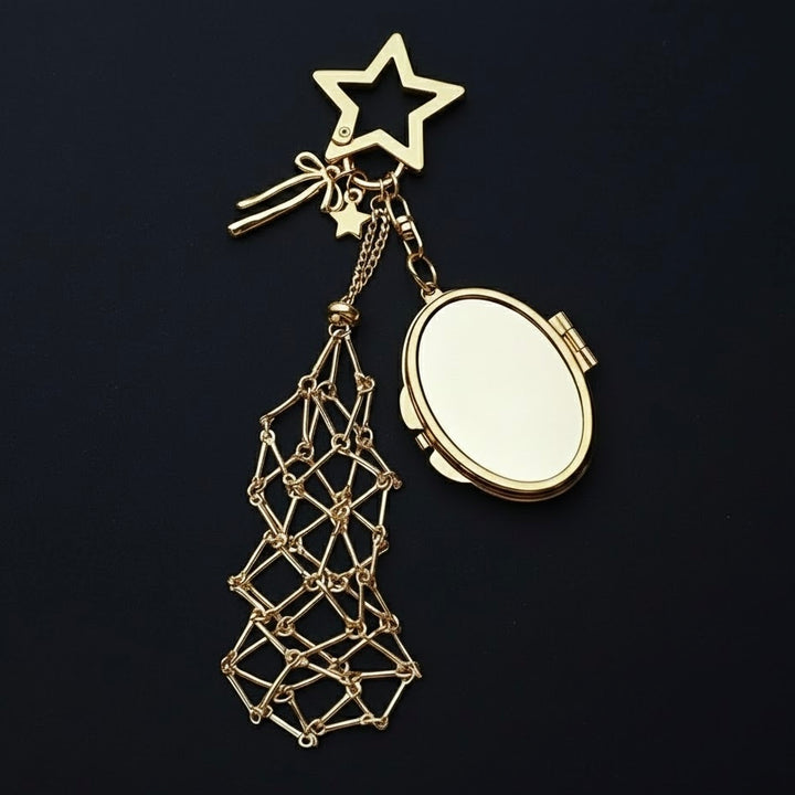 Lipstick Keychain with Mirror Metal Makeup Bag Charm Valentine's Day Gifts