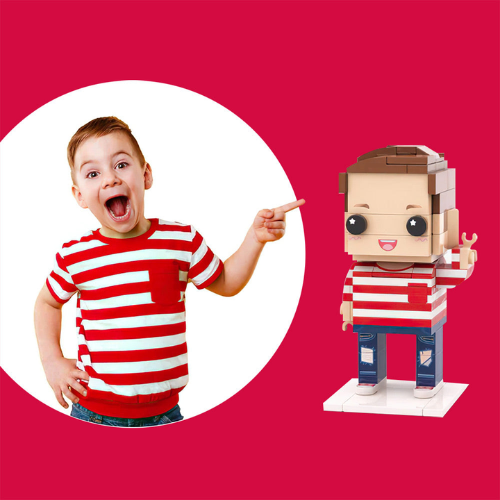 Full Body Customizable 1 Person Custom Brick Figures Small Particle Block Toy Cute Kids