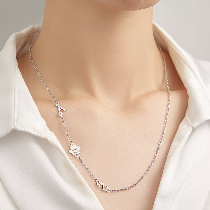 Custom Engraved Animal Paw Shape Initial Necklace – Unique Wedding Gift