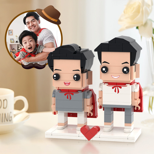 Surprise Father's Day Gifts Full Custom 2 People Brick Figures Custom Brick Figures Small Particle Block Toy
