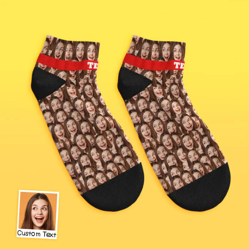 Custom Face Mash Low Cut Ankle Socks – Unique Personalized Gifts for Fun and Style