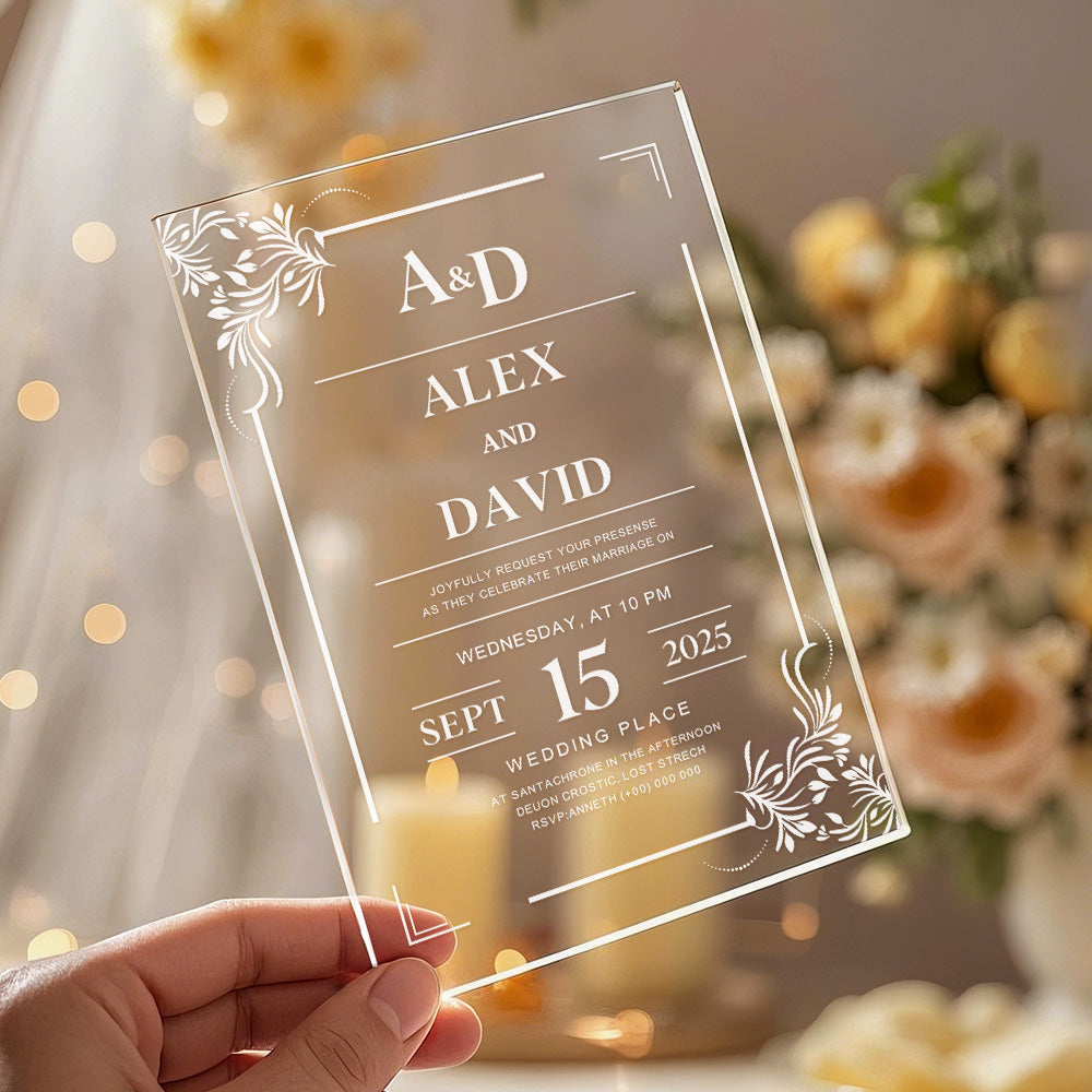 Personalized Acrylic Wedding Invitation Party Invitations